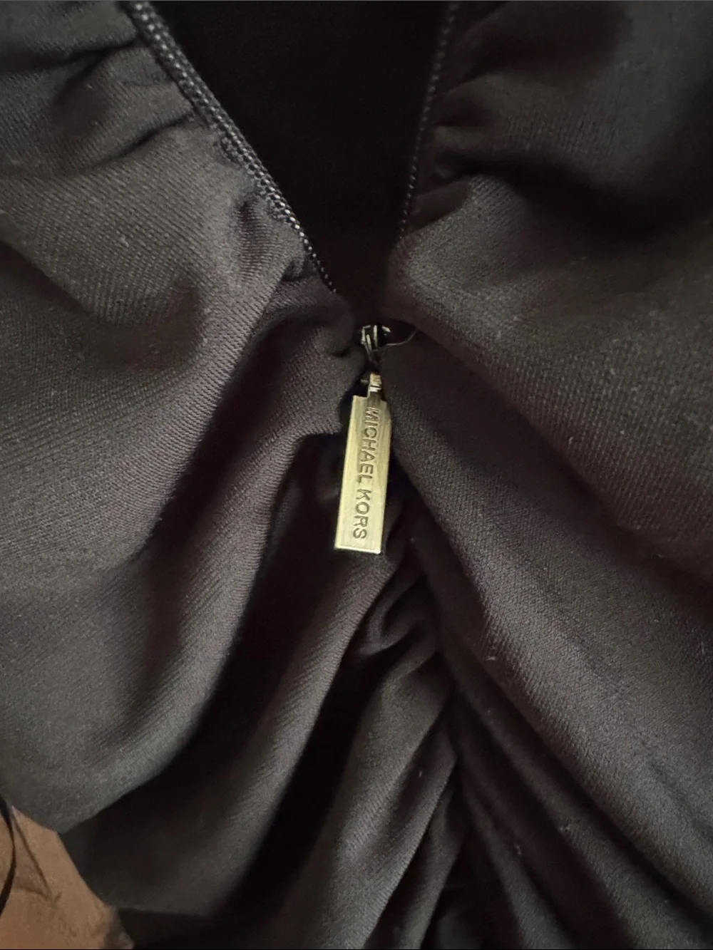 Michael Kors Black Ruched Maxi Slip Dress